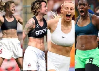 Five Female Footballers Remove Jersey