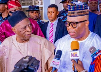 Godswill Akpabio with Senator Abdulahi Adamu