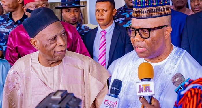 Godswill Akpabio with Senator Abdulahi Adamu