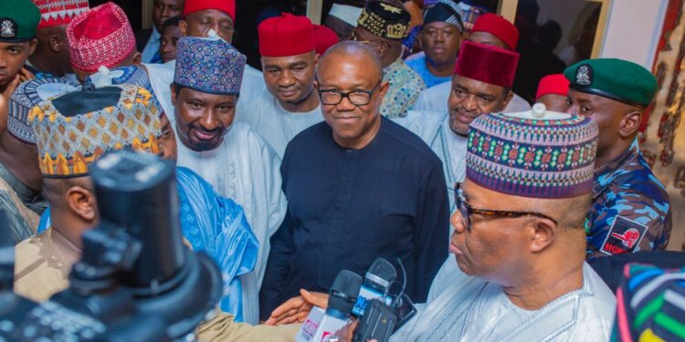 Akpabio reacts to Peter Obi At Senator Barau Son wedding