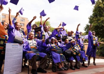 The black deaf students graduate from Gallaudet University