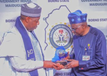 UI Vice Chancellor Prof Adebowale with Professor Babagana Umara Zulum