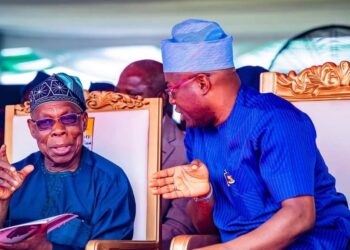 Olusegun Obasanjo with Seyi Makinde