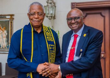 General TY Danjuma with University of Ibadan VC, Professor Kayode O. Adebowale