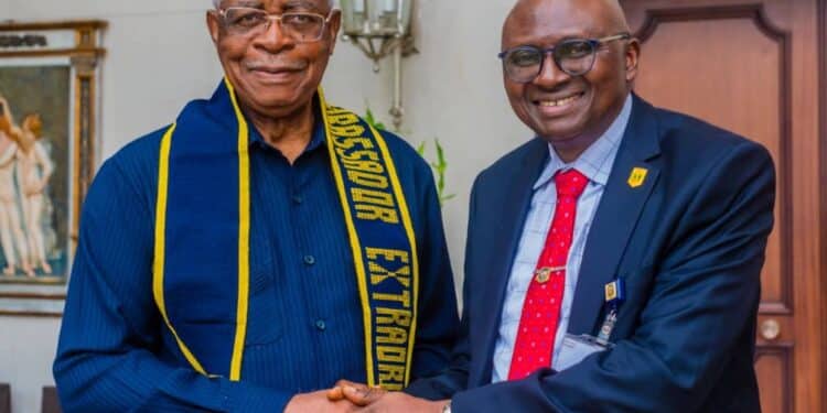 General TY Danjuma with University of Ibadan VC, Professor Kayode O. Adebowale