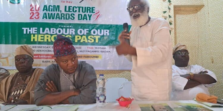 Amb Yemi Farounbi at Oyo State Labour Veterans Association AGM