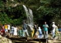 Picnickers at Arita Waterfalls
