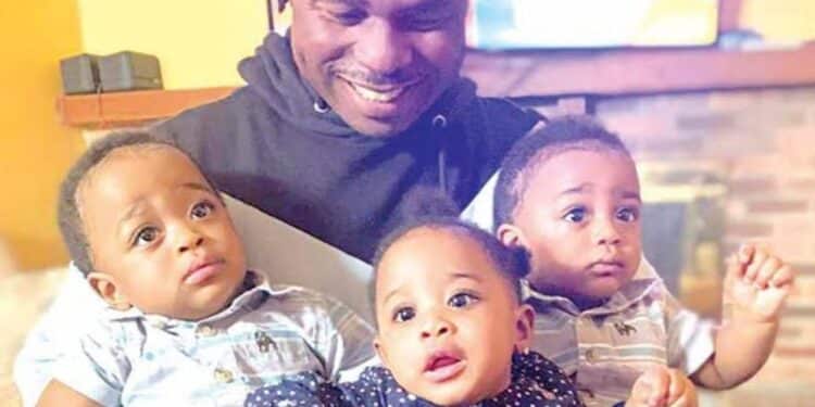 Yinka Ayefele and his triplets