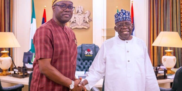 Bola Tinubu with Seyi Makinde