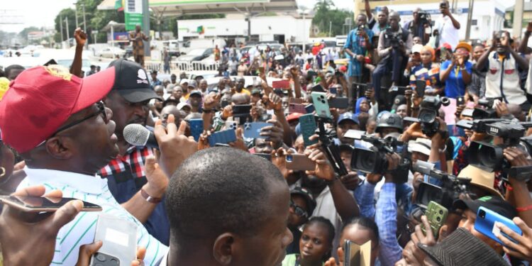 Seyi Makinde joins NLC Protest in Oyo
