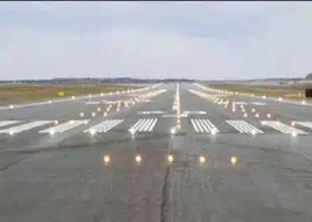 A domestic airplane on a Nigerian runway representing the Fly Now Pay Later scheme - Lagos Airport runaway