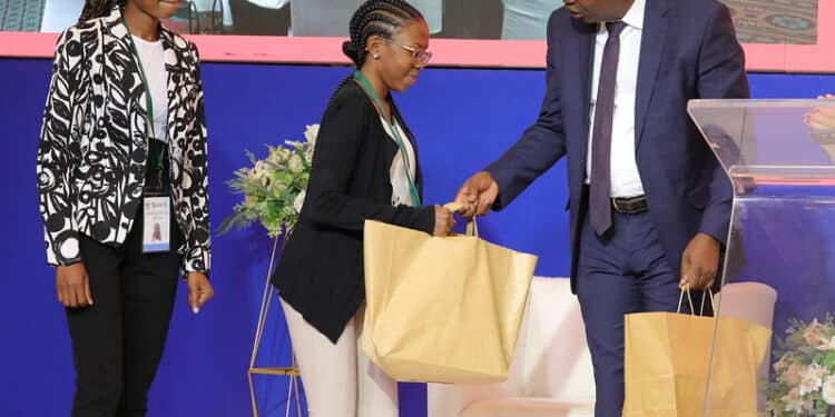 Kwakye Donkor presented gifts to some of the participants at the 2024 Africa Youth in Tourism Summit and Challenge, held in Windhoek, Namibia
