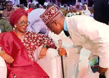 Mrs Olufolake Abdulrazaq with Wale Ojo Lanre