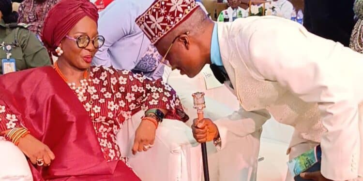 Mrs Olufolake Abdulrazaq with Wale Ojo Lanre