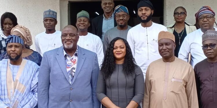 Hon Adedeji Dhikirullahi Olajide Odidiomo with NIMC team on Cybersecurity