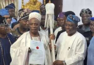 Ladoja receives beaded crown