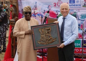 Oyo State acting governor Bad Bayo Lawal during World Sango Festival