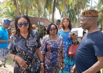 Tourism Minister Lola Ade-John with Wale Ojo-Lanre at La Campaigns Tropicana Beach Resort