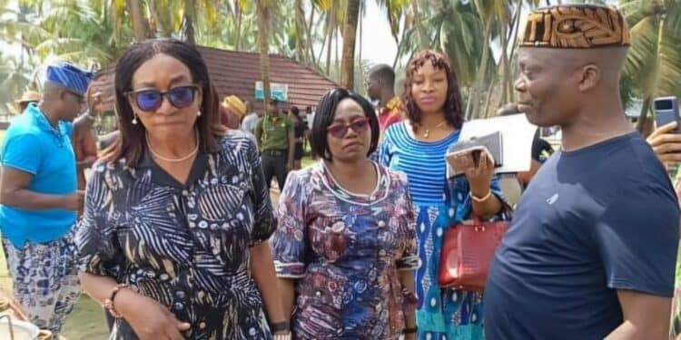Tourism Minister Lola Ade-John with Wale Ojo-Lanre at La Campaigns Tropicana Beach Resort