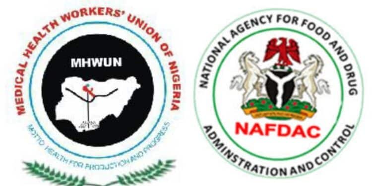 Nafdac logo with medical health workers