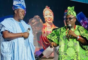 Popular Yoruba Movie actor Taiwo Hassan Ogogo with Yemi Sonde of Yes FM Ibadan