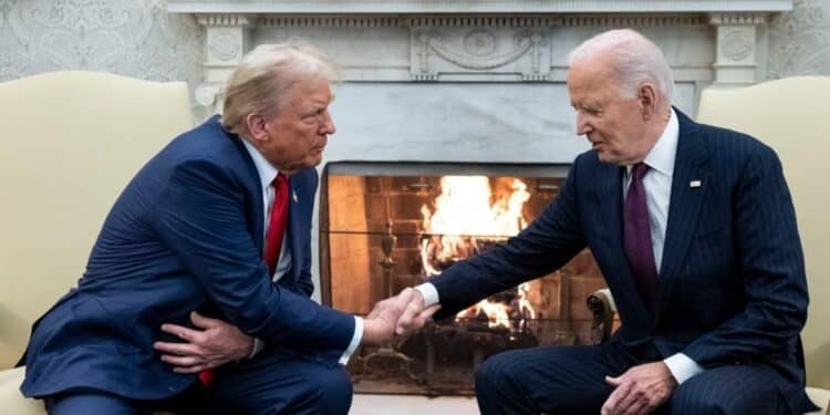 Donald Trump with Joe Biden