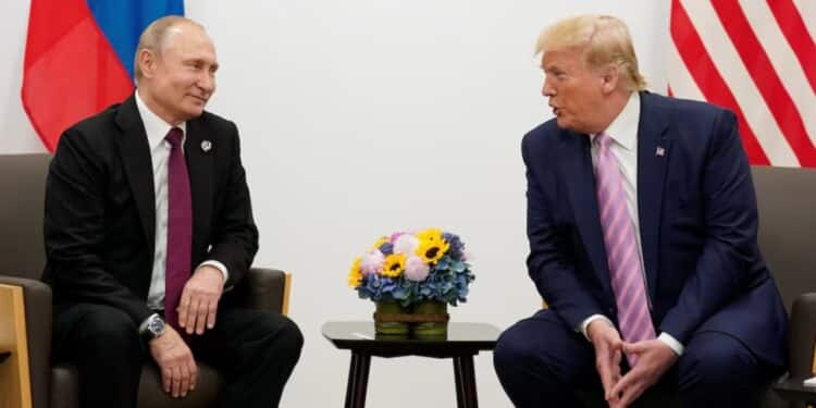 Donald Trump with Vladimir Putin of Russia