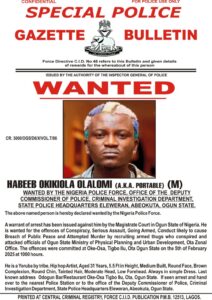 Ogun-State Police Declare Portable Wanted