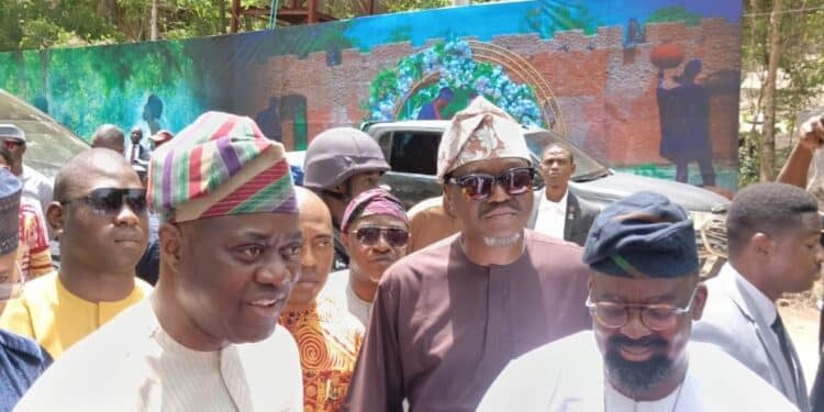 Seyi Makinde with Kunle Afolayan at KAP Film Village and Resort Centre