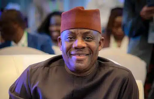 Minister of Education Tunji Alausa speaking at a press briefing regarding Nigeria's school system reforms.