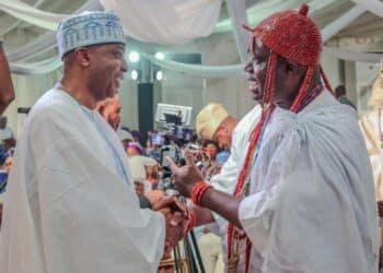 Ooni of Ife Oba Adeyeye Ogunwusi and Bukola Saraki