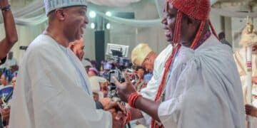 Ooni of Ife Oba Adeyeye Ogunwusi and Bukola Saraki