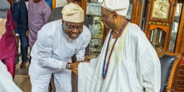 Seyi Makinde with Oba Rasidi Ladoja