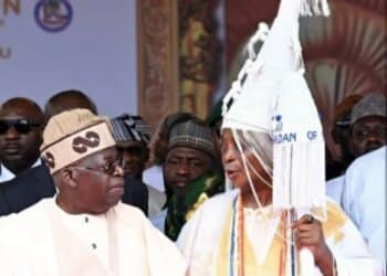 Olubadan, Oba Rashidi Ladoja with President Tinubu