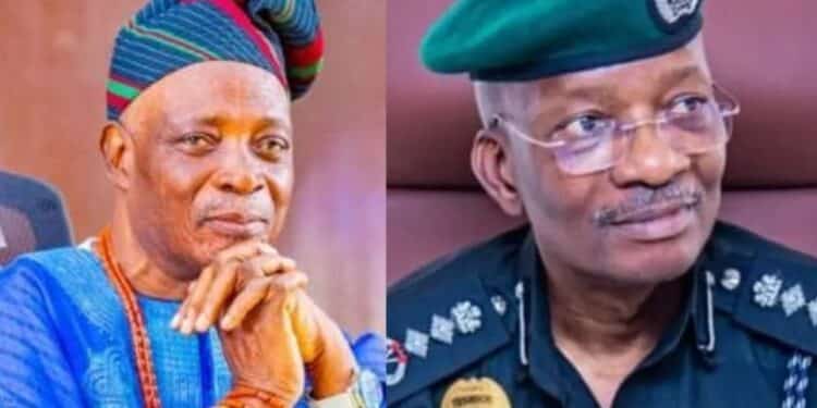 Olubadan Ladoja with IGP Egbetokun