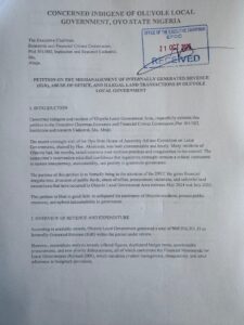 Petition against Akeem Olatunji