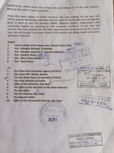 Petition against Engr Akeem Olatunji