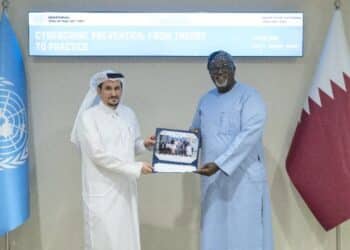 Adedeji Dhikrullahi Stanley Olajide discussing Cybersecuriy in Qatar