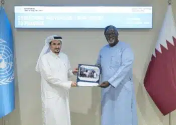 Adedeji Dhikrullahi Stanley Olajide discussing Cybersecuriy in Qatar