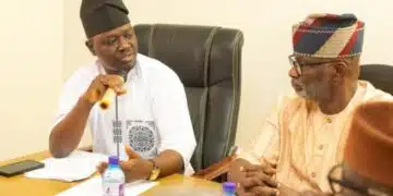 NTDA Director-General Olayiwola Awakan discussing Nigerian Tourism with Hon Richard Olufemi Bamisile Tourism of the NASS