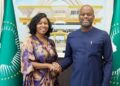 Special Adviser to Governor Seyi Makinde on International Trade and AfCFTA, Ms Neo Theodore Tlhaselo, with Wamkele Mene.