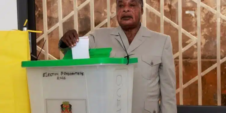 President Denis Sassou Nguesso casting his ballot in Brazzaville 2026.