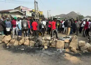 Security personnel patrolling Jos North following the Jos Palm Sunday attack.