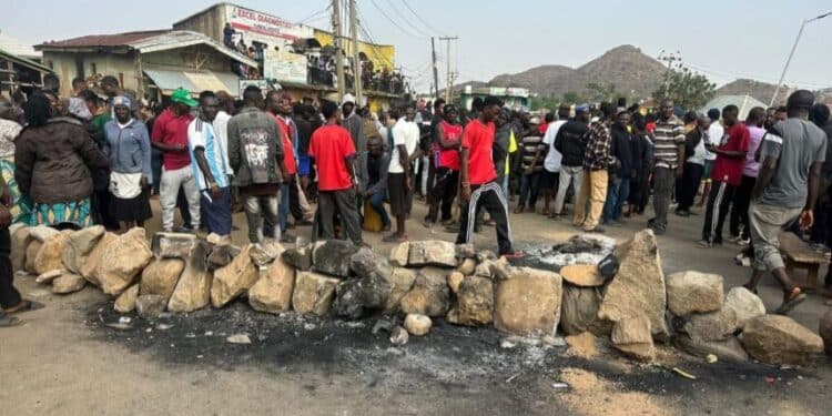 Security personnel patrolling Jos North following the Jos Palm Sunday attack.