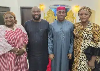 Senator Joel-Onowakpo Thomas visiting the Ovie of Ozoro Kingdom palace.