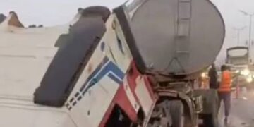 Traffic at Beere roundabout following the fatal ibadan tanker accident