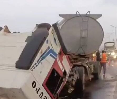 Traffic at Beere roundabout following the fatal ibadan tanker accident