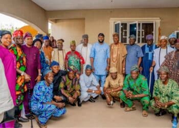 Adebo Ogundoyin receiving royal blessings from Ibarapaland monarchs for Oyo 2027 governorship race.