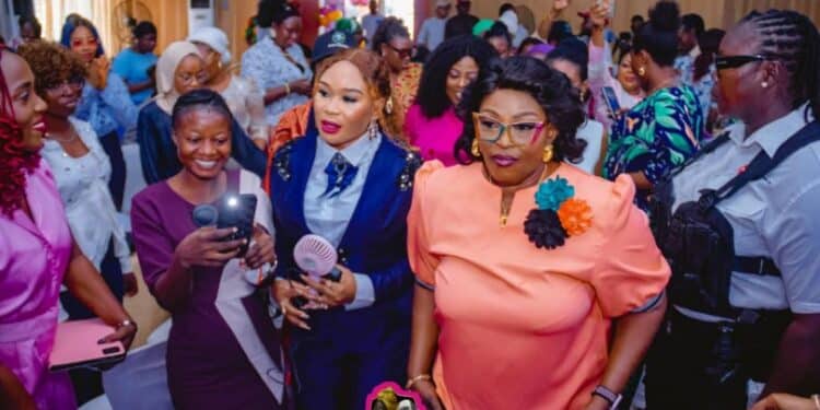 Hon Ramota Agberemi Dabo addressing participants at the Oyo Women Digital Inclusion AI workshop.