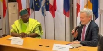 Senator Sharafadeen Alli visiting the EU Embassy to discuss Nigeria agricultural development.